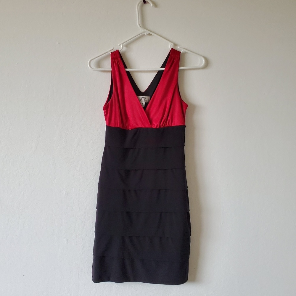 Black and red bodycon dress